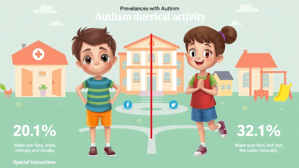 Infographic showing prevalence of physical activity autism vs neurotypical kids, physical activity, motor skill development, school setting