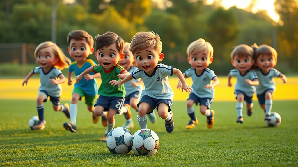 social skills for autistic children: group of children playing soccer including children with autism