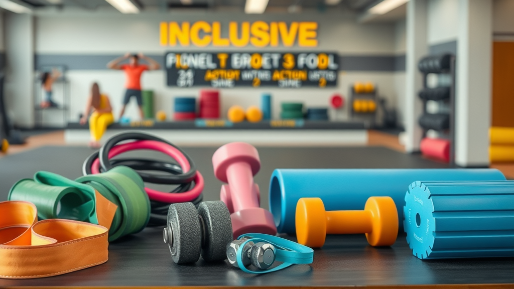 adaptive fitness routines resistance bands foam rollers weights equipment tabletop